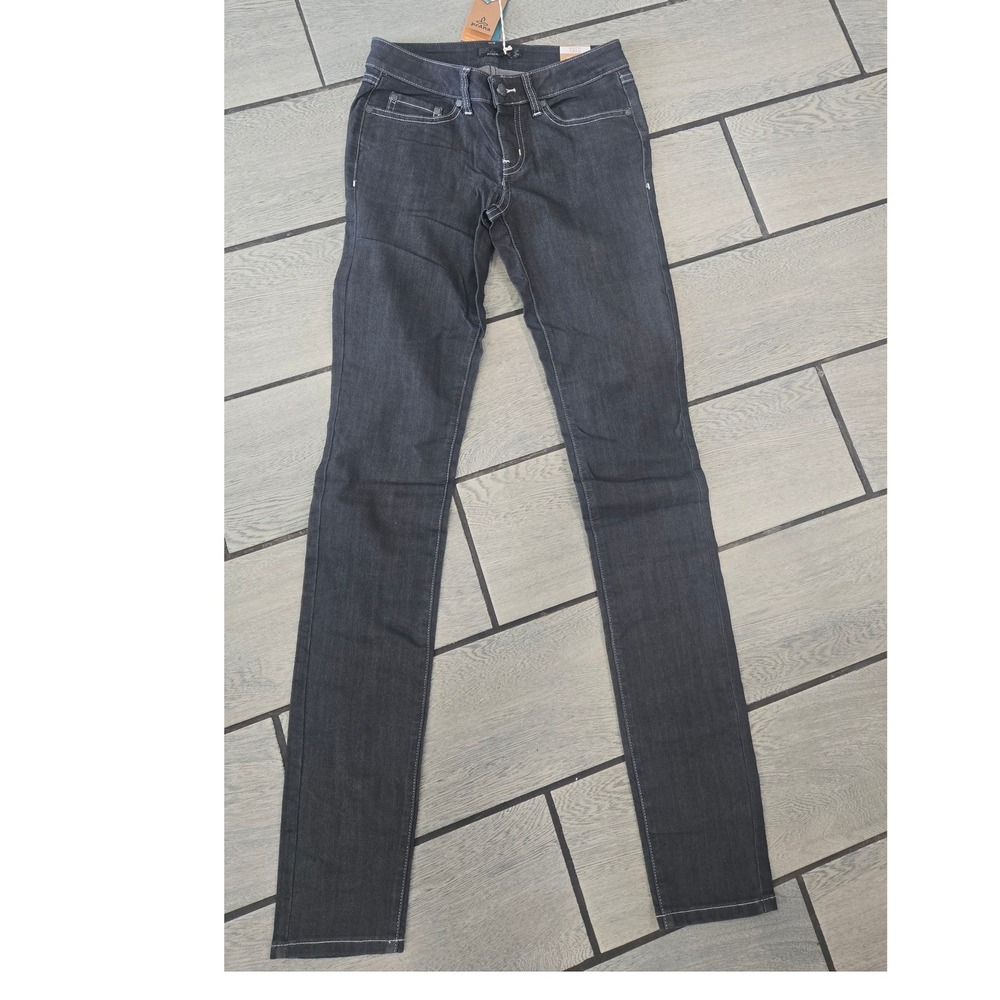 Prana Kara Jeans Womens 0/25 Tall Inseam 36 Dark Grey Slim Straight Denim‎ NWT